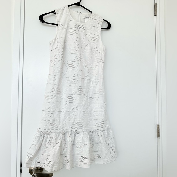 Calvin klein embroiled lace women dress with frill size 0 - Picture 1 of 2